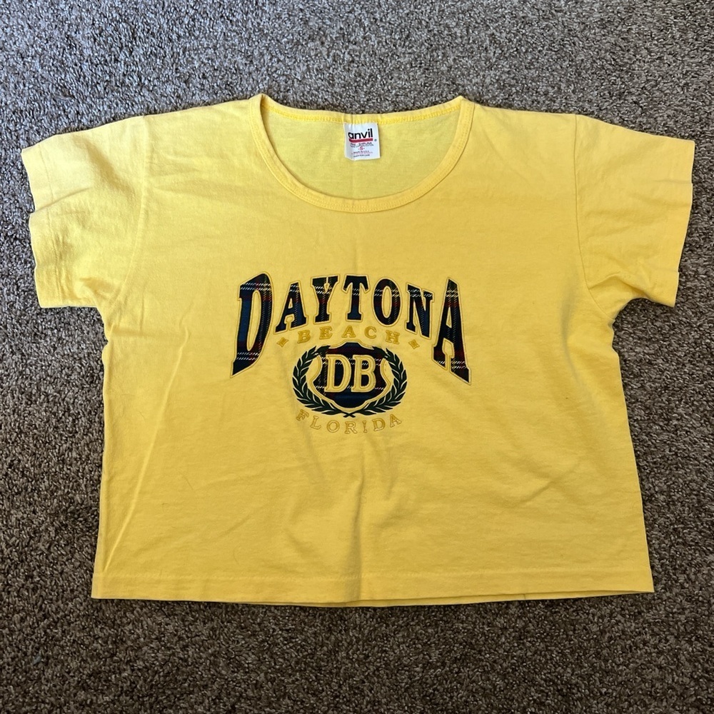 Vintage Yellow Daytona Beach Crop Top Vintage Yellow Daytona Beach Crop Top